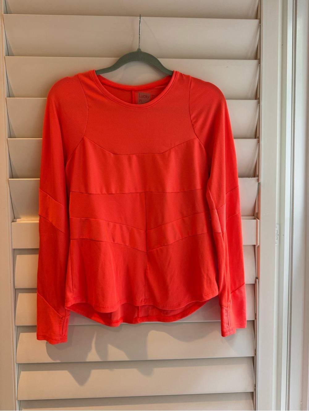 Lucky in Love Brand Women's athletic Coral Long-Sleeve Top